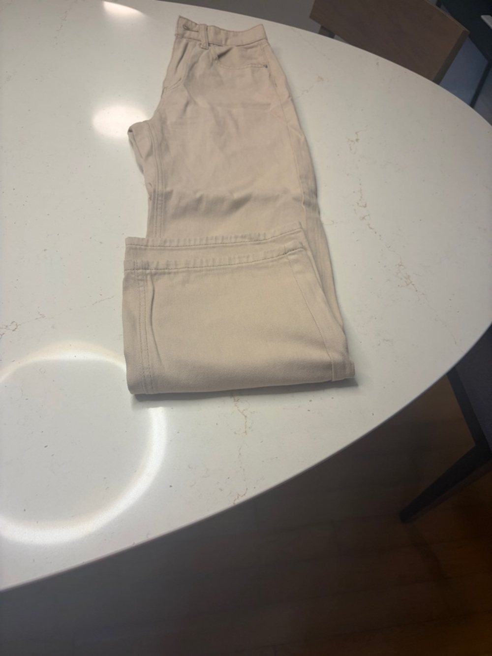 Women’s Straight Leg Pants in Light Beige - Picture 2 of 3